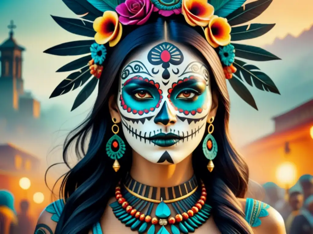 Fusión de arte contemporáneo América Latina con motivos tradicionales y modernos, vibrantes y coloridos