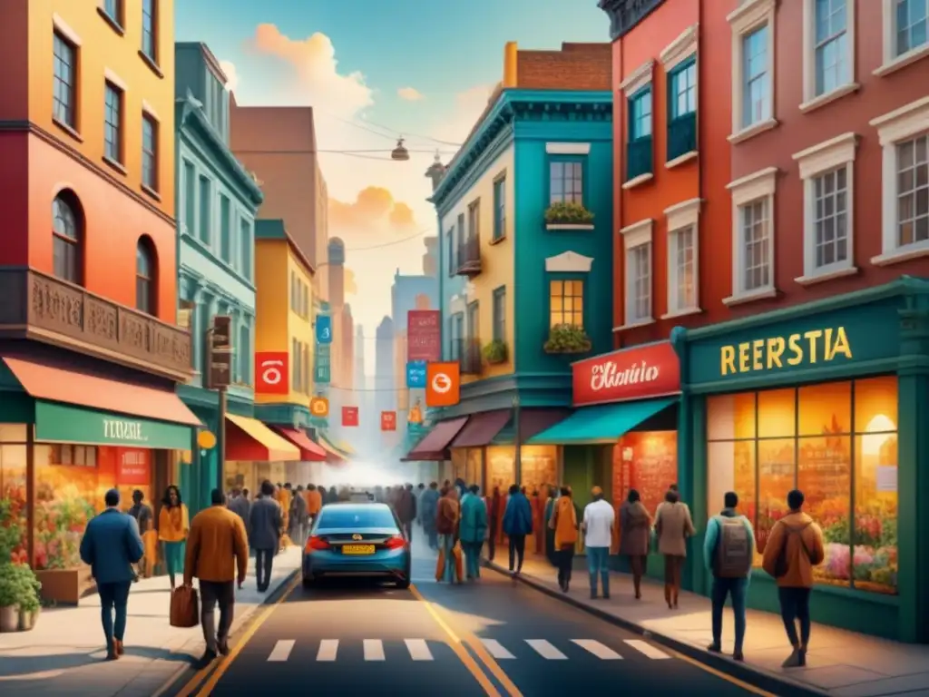 Murales urbanos: un caleidoscopio de diversidad y unión en la ciudad Arte urbano impacto sociedad: Murales vibrantes unen comunidades diversas en una calle de la ciudad, evocando inclusividad y cohesión social