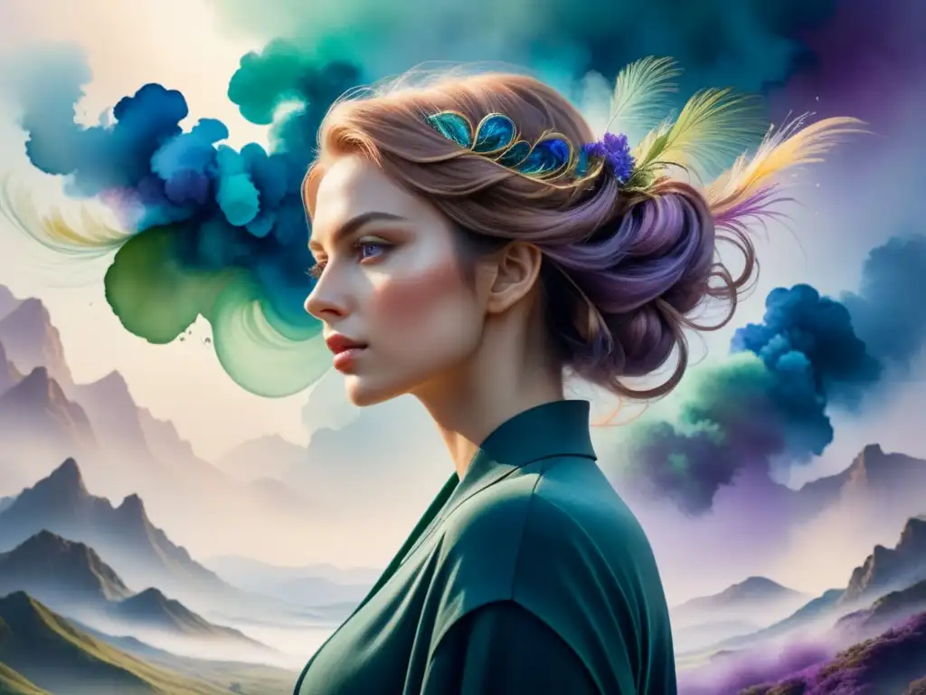 Abstracción lírica en arte visual: Acuarela detallada con tonos vibrantes que se fusionan en una representación abstracta llena de energía y emoción