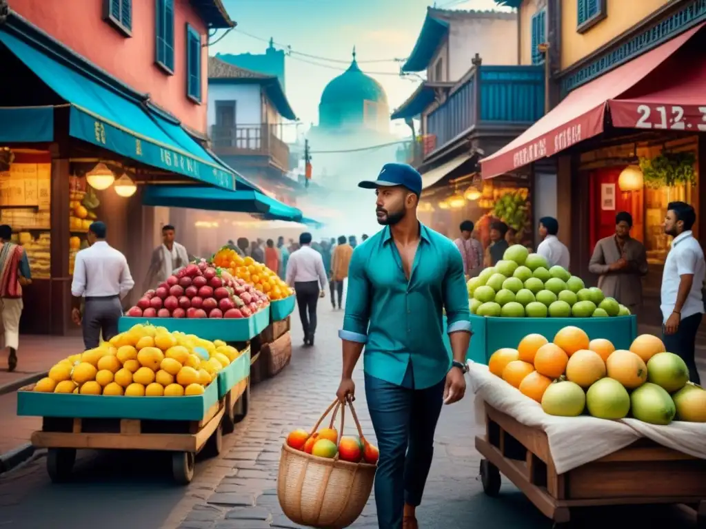 Arte visual efímero: ciudad vibrante con diversidad cultural y energía callejera impactante