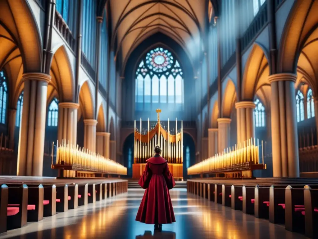 Intersección de música y artes visuales en interior renacentista de catedral