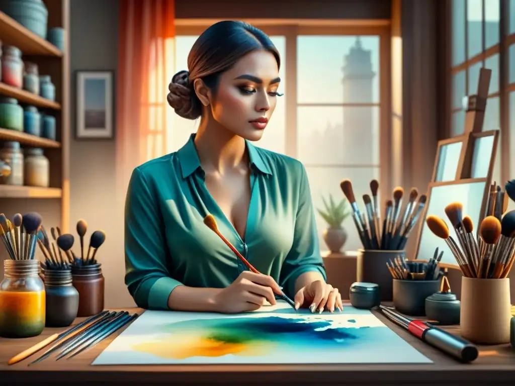 Un artista digital experto usando trucos avanzados Photoshop