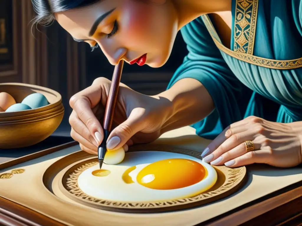 Un artista revive la técnica Egg Tempera con delicadeza y precisión, creando una obra de arte renacentista llena de historia y tradición