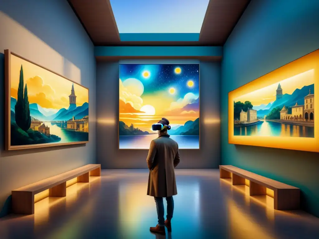 Artistas clásicos renacen en virtual: Museo de realidad virtual con obras clásicas cobrando vida en acuarela detallada