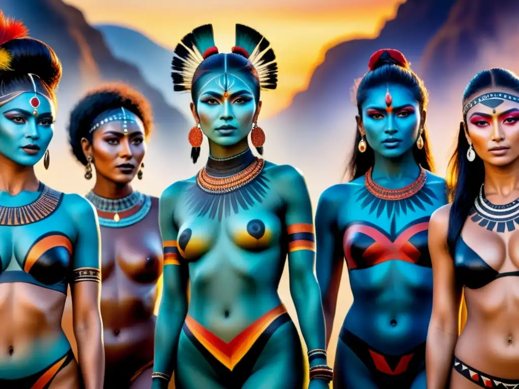 Una evolución del body painting artístico a lo largo de la historia, desde marcas tribales antiguas hasta expresiones artísticas modernas