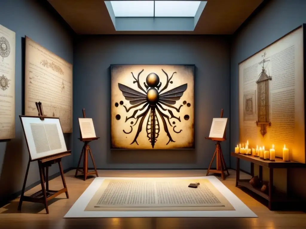 Una cámara subterránea iluminada por velas muestra las obras ocultas de Da Vinci