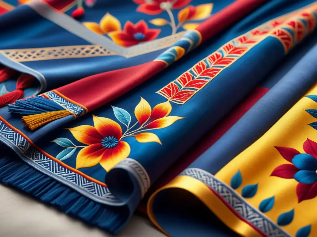 Un cautivador cuadro acuarela que fusiona arte textil contemporáneo Asia con motivos tradicionales y modernos en tonos vibrantes