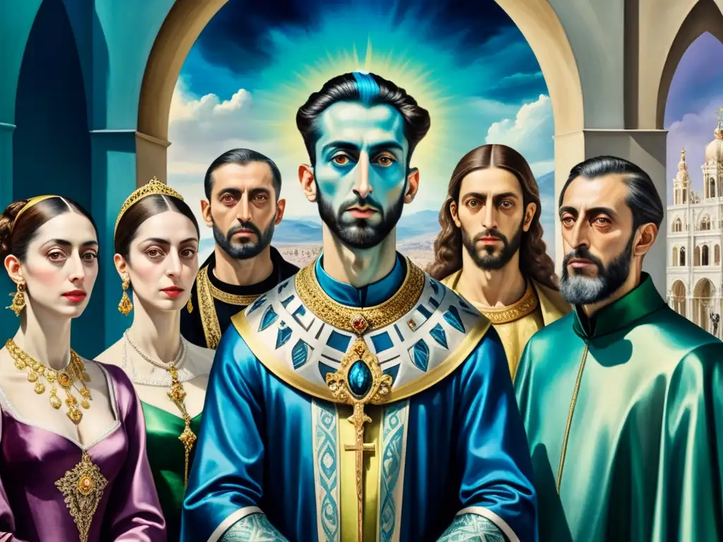 Una reinterpretación contemporánea de El Greco fusionando manierismo, espiritualidad y arte en vibrantes acuarelas detalladas