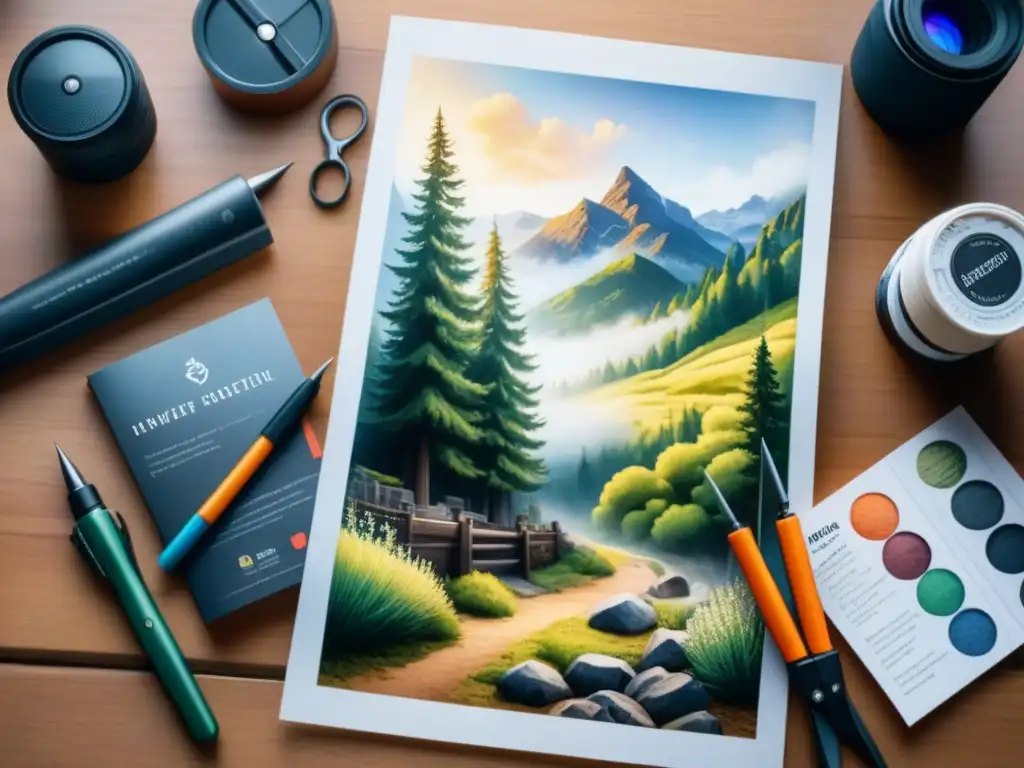 Guía ilustrada de Cómo Hacer Animación CutOut Ilustración detallada en acuarela de la técnica animación CutOut paso a paso, con colores vibrantes y detalles intrincados