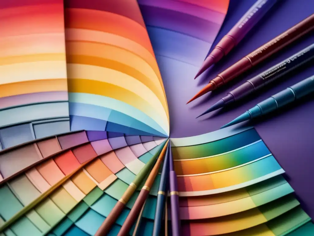 Pigmentos termocrómicos y fotoquímicos: Transformación cromática Una ilustración acuarela detallada con pigmentos termocromáticos y fotochromáticos, transición de colores vibrantes cálidos a fríos