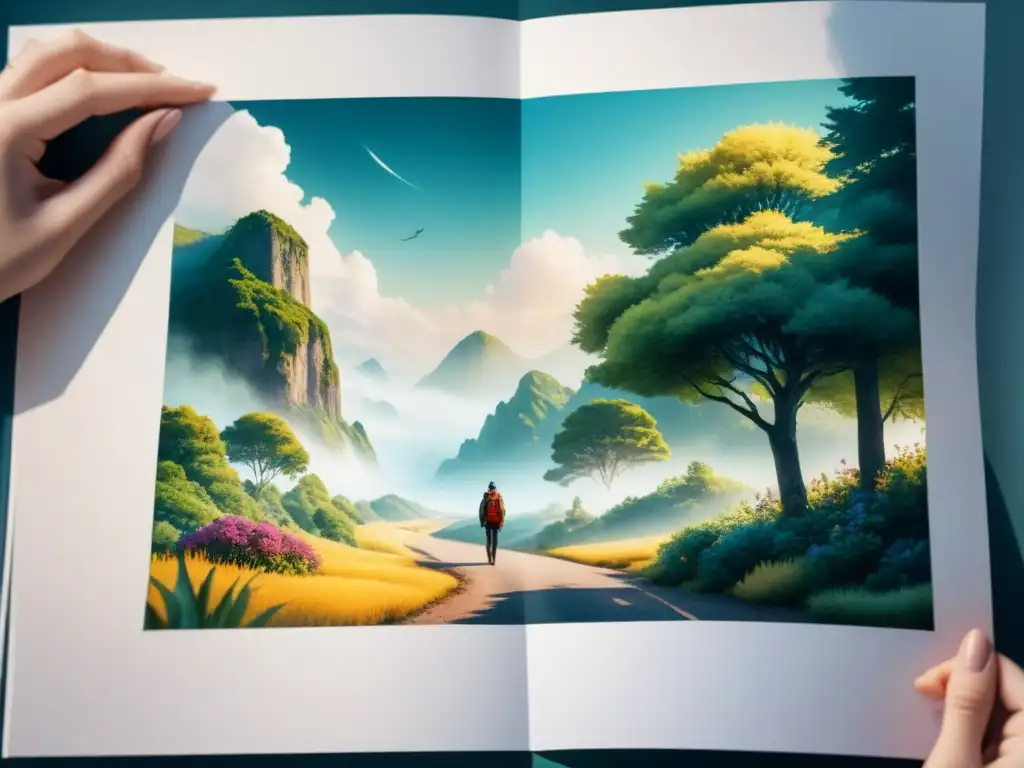 Guía visual: Creación animación CutOut paso a paso en acuarela Detallada ilustración acuarela de la técnica animación CutOut paso a paso, con vibrantes colores y trazos fluidos