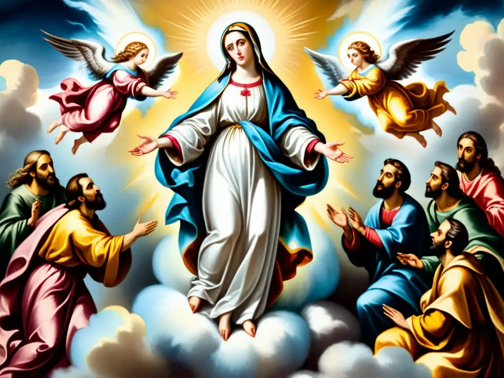 Detalle acuarela de El Greco: Asunción de la Virgen, manierismo, espiritualidad y arte