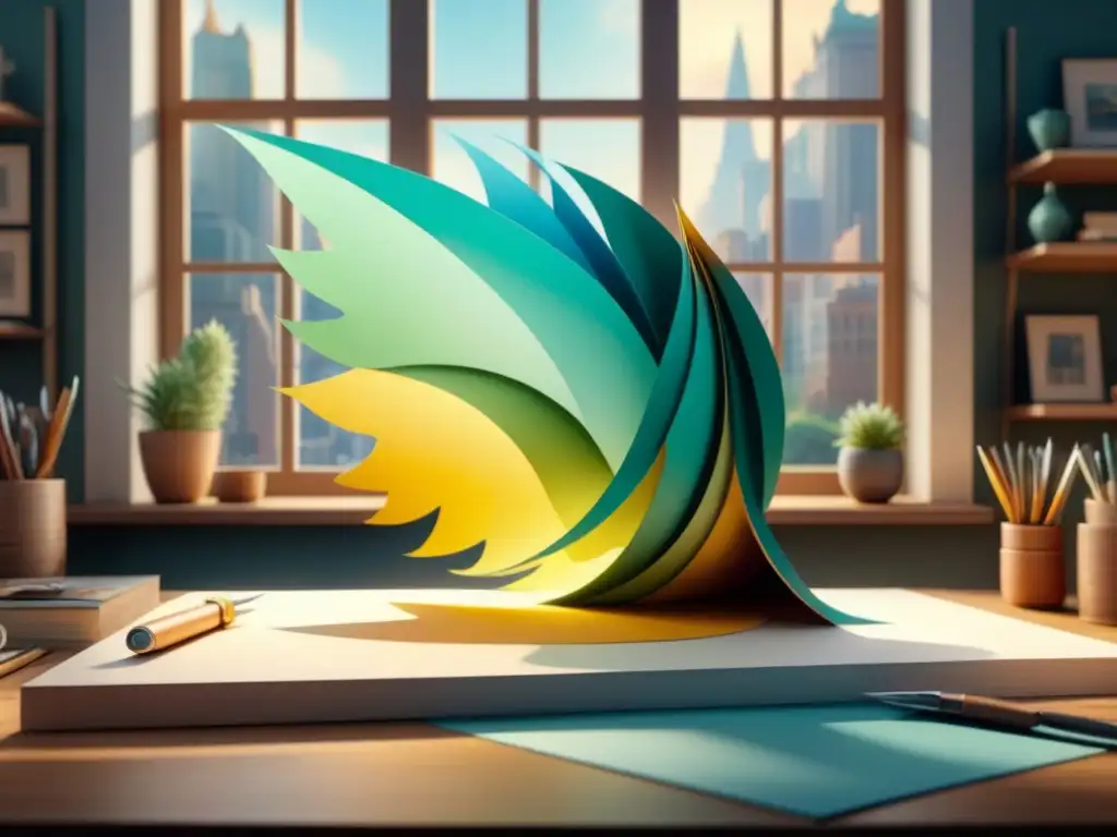Guía paso a paso: Creación de animación CutOut en acuarela detallada Detalle acuarela: técnica animación CutOut paso a paso con colores vibrantes y cortes precisos en escena dinámica