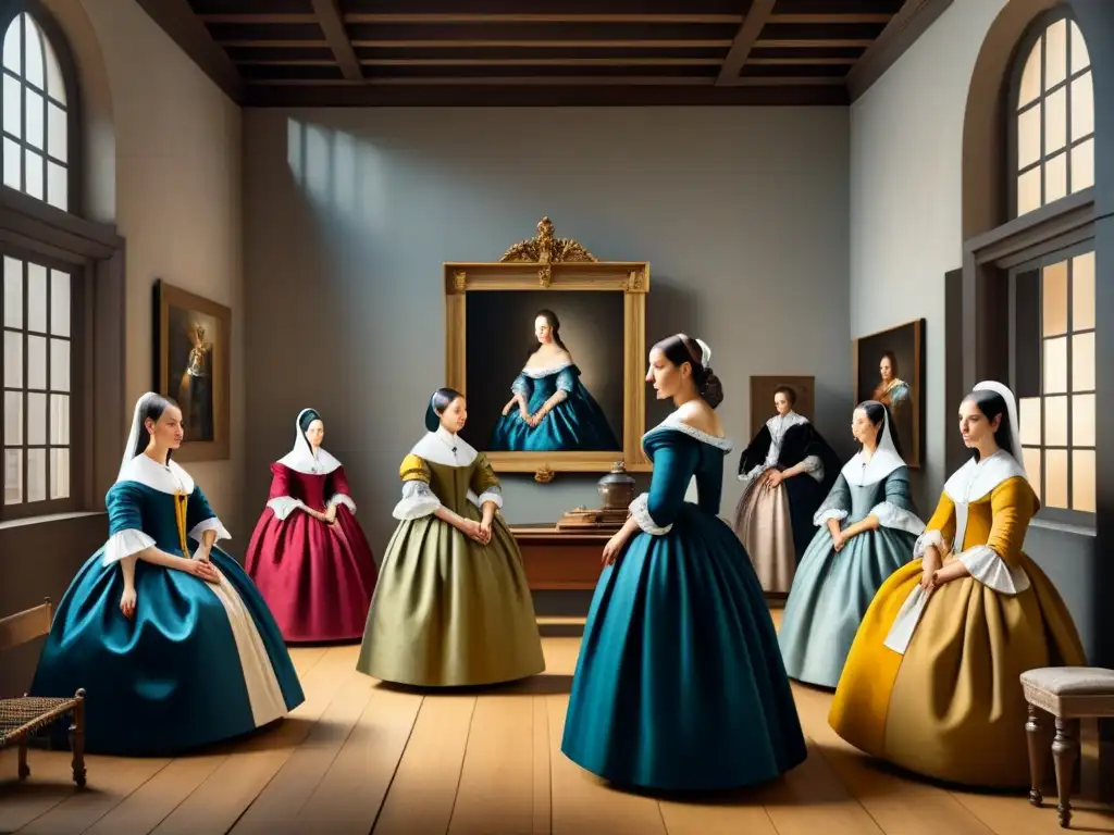 Interpretación enigmática de 'Las Meninas' en Prado: acuarela detallada resalta expresiones y perspectiva