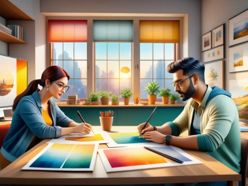 Estudio creativo de animadores: ideas que cobran vida Equipo de animadores crea trucos efectos especiales animación en estudio vibrante y acogedor