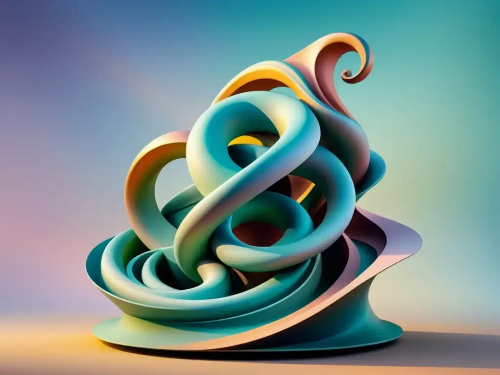 Escultura modernista: formas que desafían la gravedad en acuarela surrealista