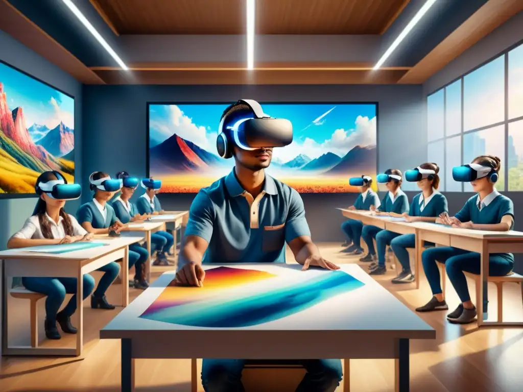 Estudiantes crean obras digitales en aula futurista con Realidad Virtual en educación artística