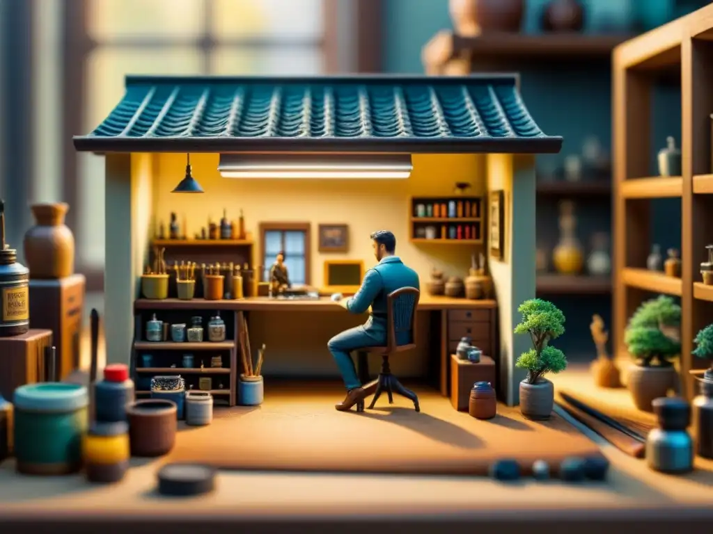 Un estudio de arte en miniatura con impresión 3D creando obras diminutas