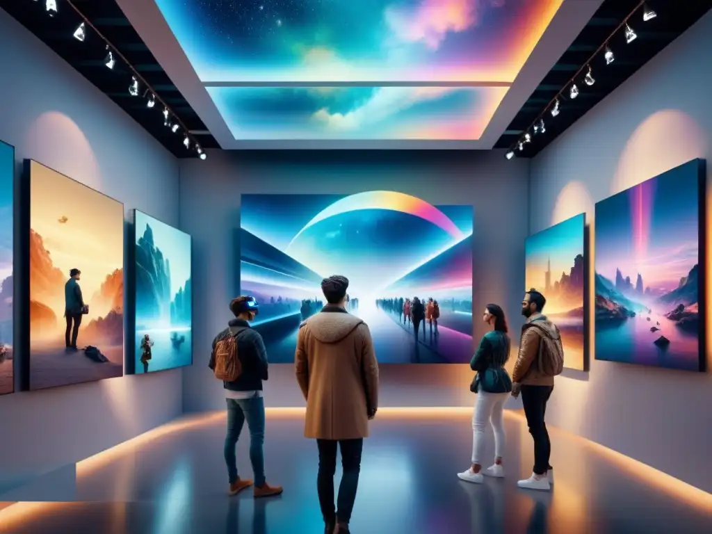 Experiencia visual futurista con arte holográfico y realidad aumentada