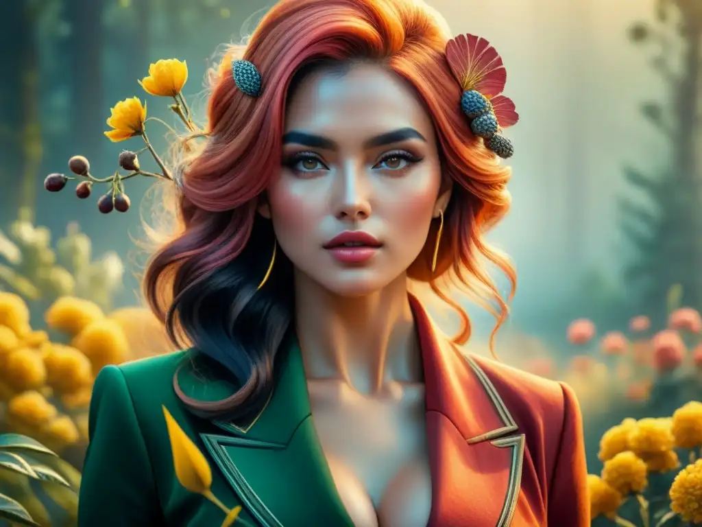 Una fusión cautivadora de realismo y arte abstracto en acuarela detallada