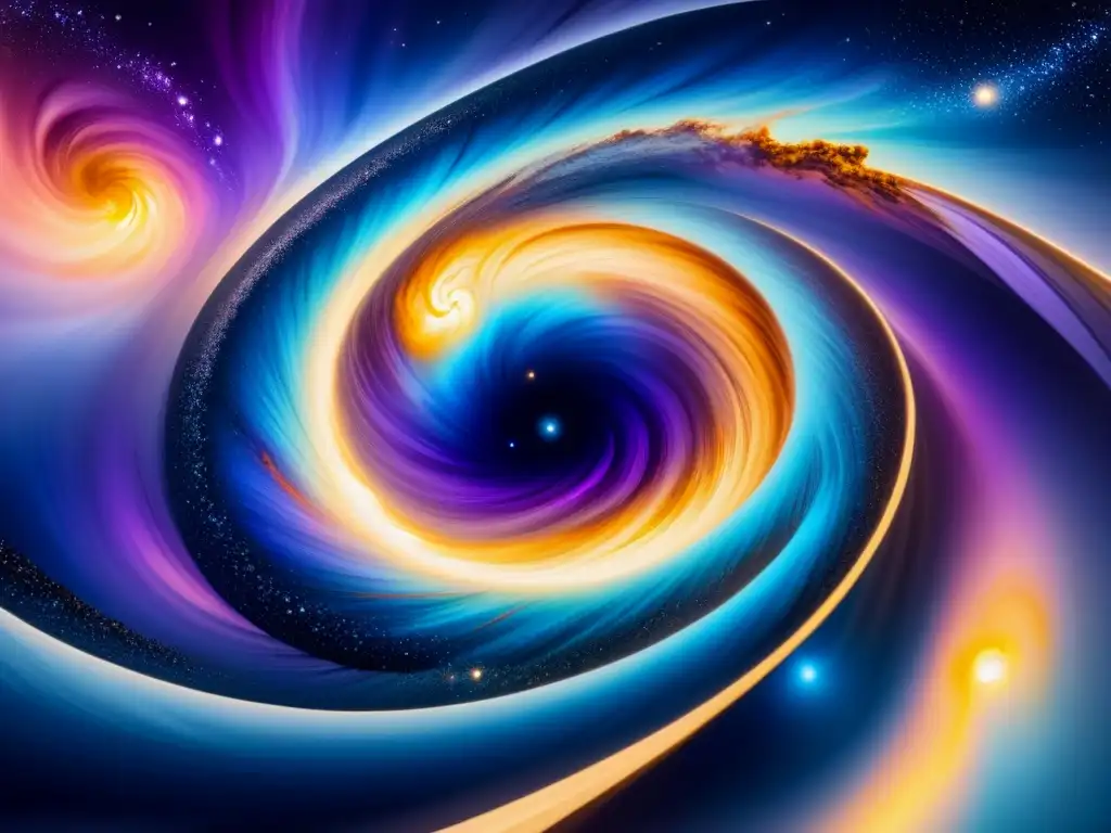 Una galaxia hipnótica en acuarela, con pigmentos extremos para arte visual, que invita a explorar un viaje cósmico de color