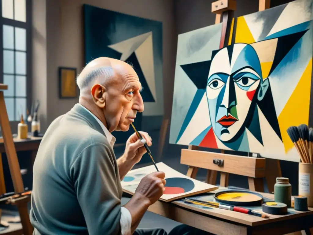 Pablo Picasso creando 'Guernica' con pasión en su estudio: una historia detallada de creatividad y emoción