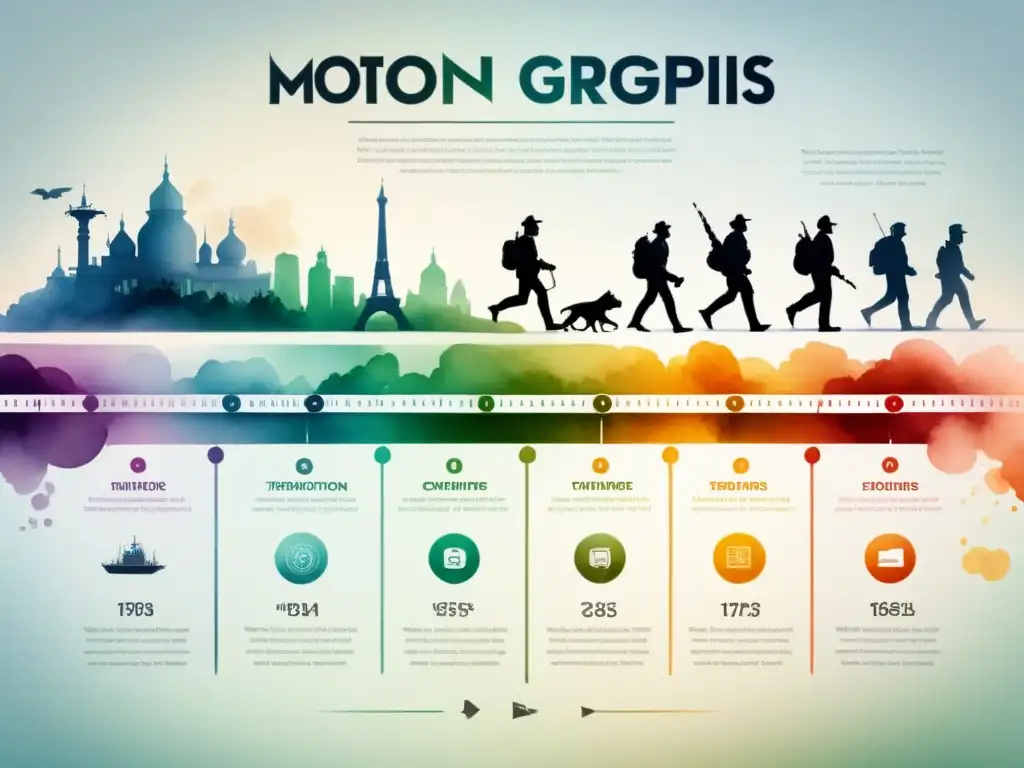 Evolución histórica del motion graphics en acuarela Una guía visual para principiantes de Motion Graphics a lo largo de la historia, desde la animación clásica hasta las técnicas modernas