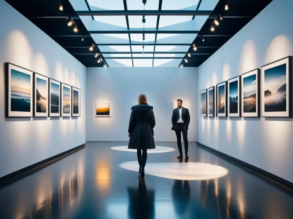 Descubre la influencia del arte contemporáneo en una galería de fotografía diversa, bajo suave luz natural