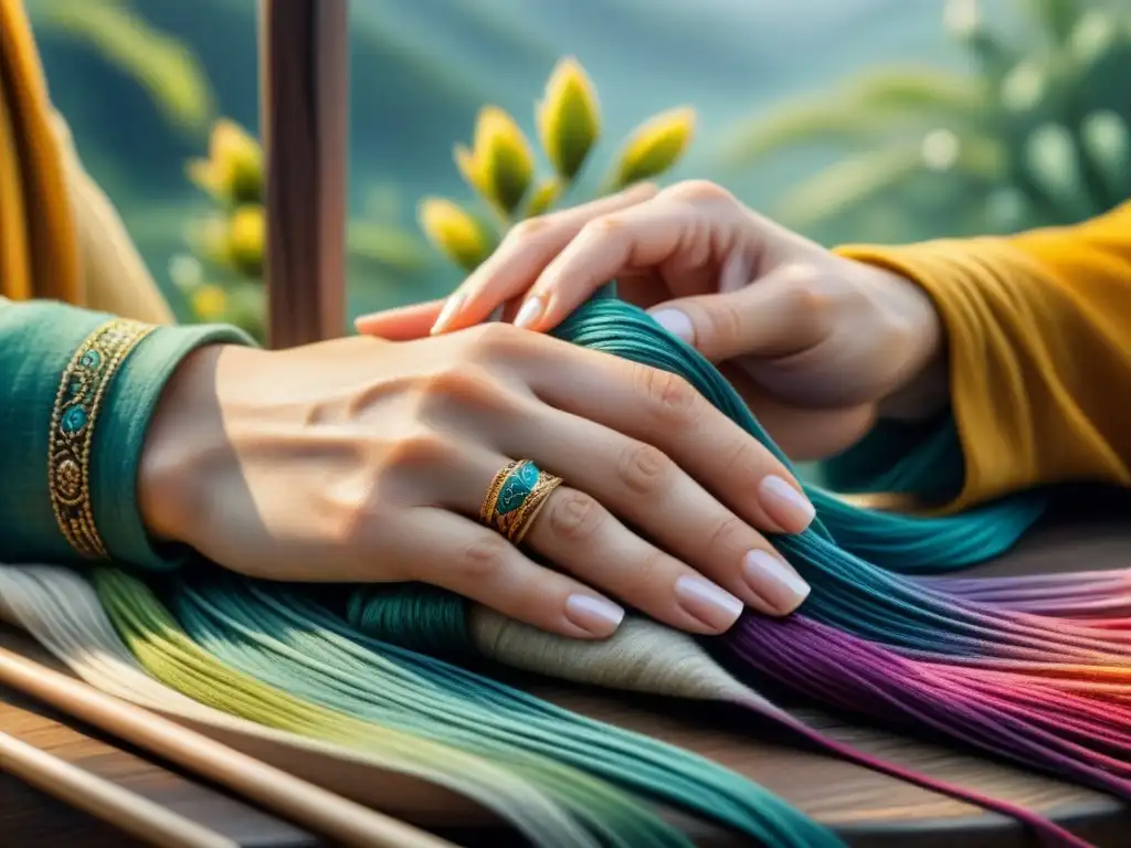 Emotiva pintura acuarela de manos creando arte vibrante Las manos de un artista tejiendo narrativas emocionantes en vibrantes acuarelas