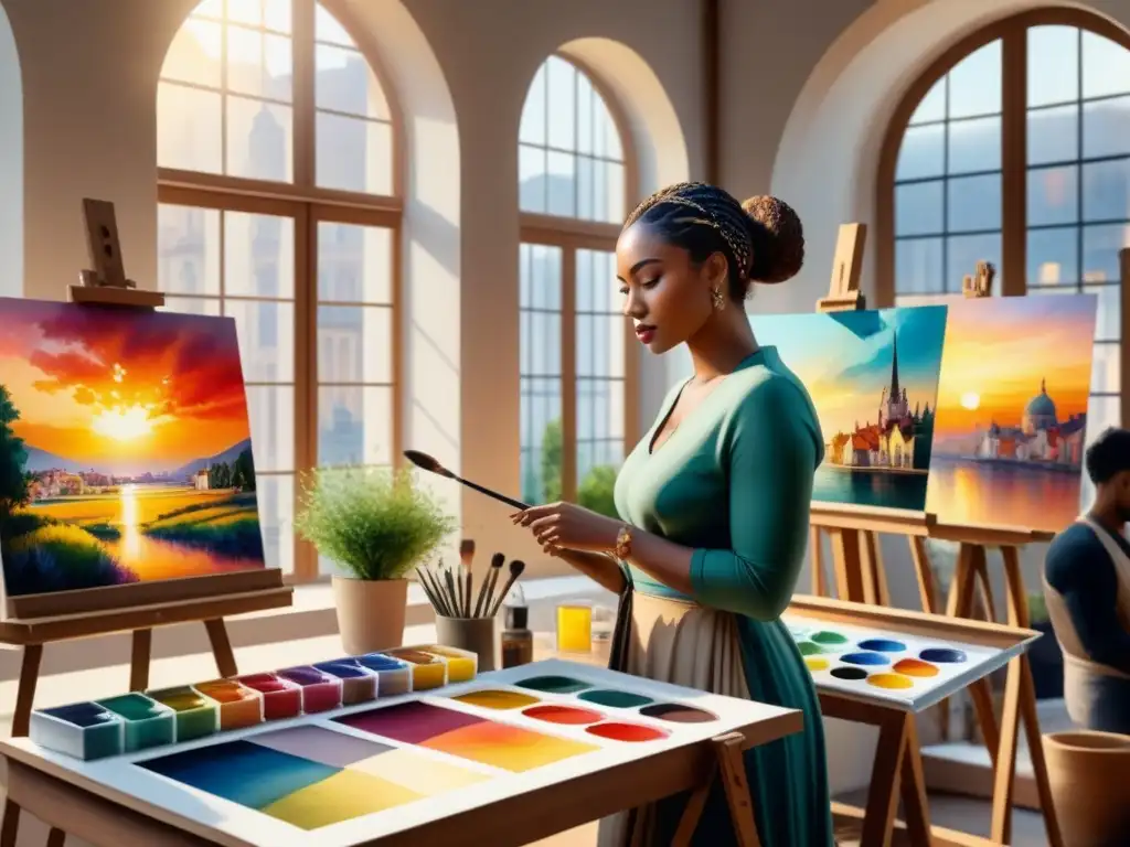 Estudio de arte diverso: un retrato vibrante de la creatividad europea Representación de minorías en el arte europeo contemporáneo: Diversidad y creatividad en un estudio de arte vibrante