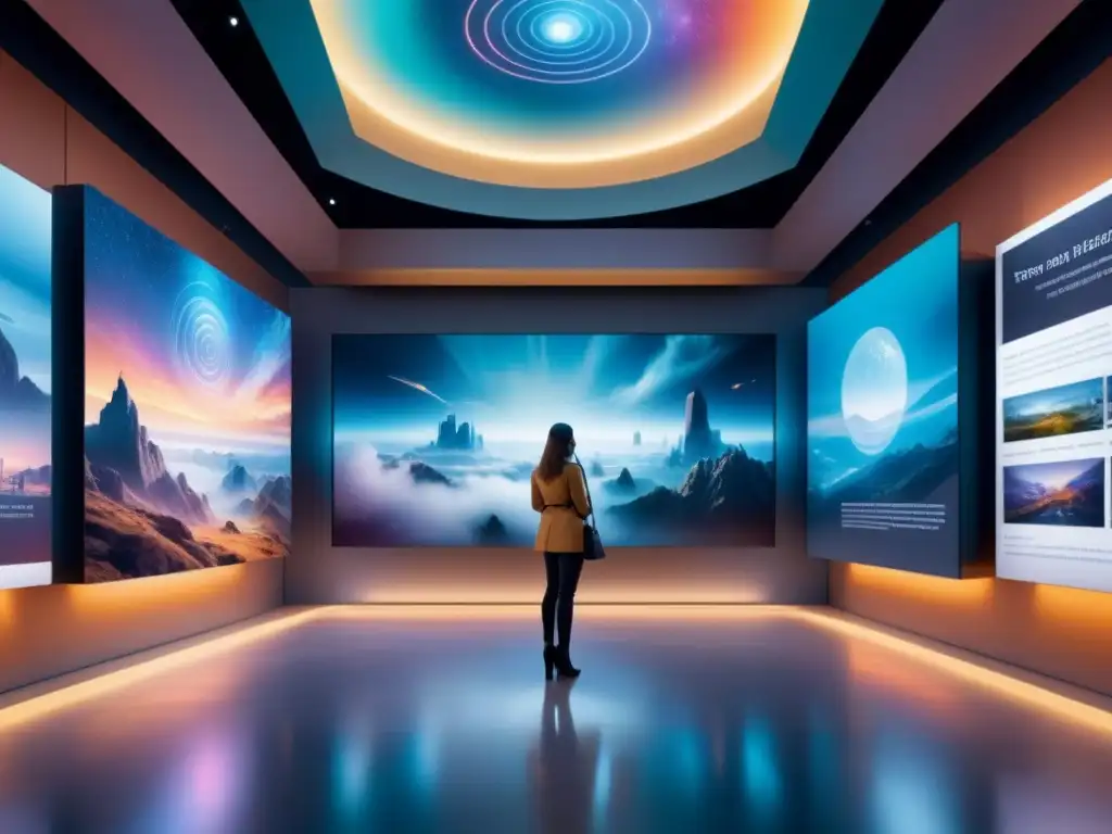 Un museo futurista con arte digital interactivo