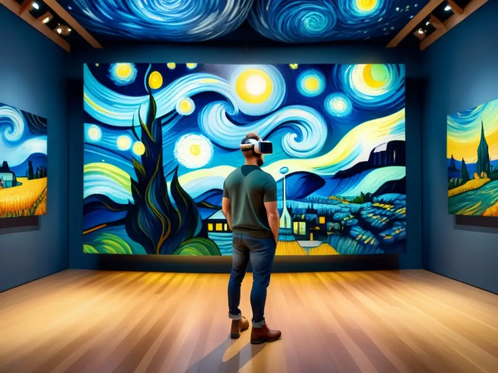 Una reinvención de 'La noche estrellada' de Van Gogh en realidad virtual, con colores vibrantes y pinceladas dinámicas