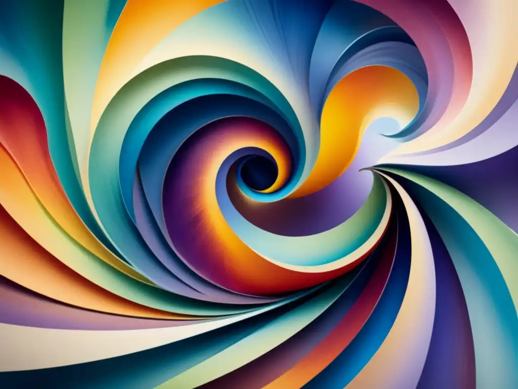 Una obra de arte abstracto que muestra una composición dinámica y vibrante con pinceladas audaces de colores, creando energía y movimiento