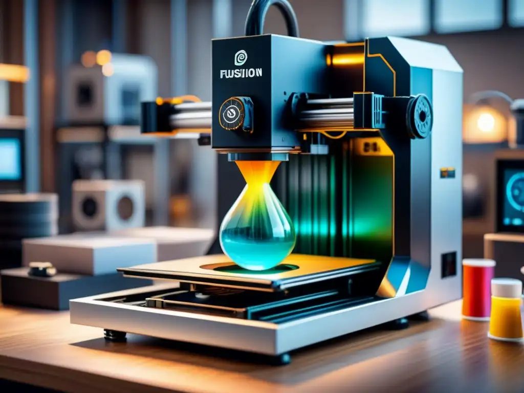 Obra maestra acuarela: impresora 3D en acción Una obra detallada en acuarela de una impresora 3D en acción, fusionando técnicas de impresión 3D con arte visual