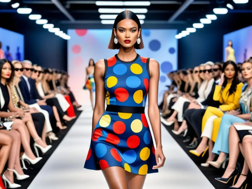 Una pasarela vibrante con diseños inspirados en el pop art, impacto del pop art en moda
