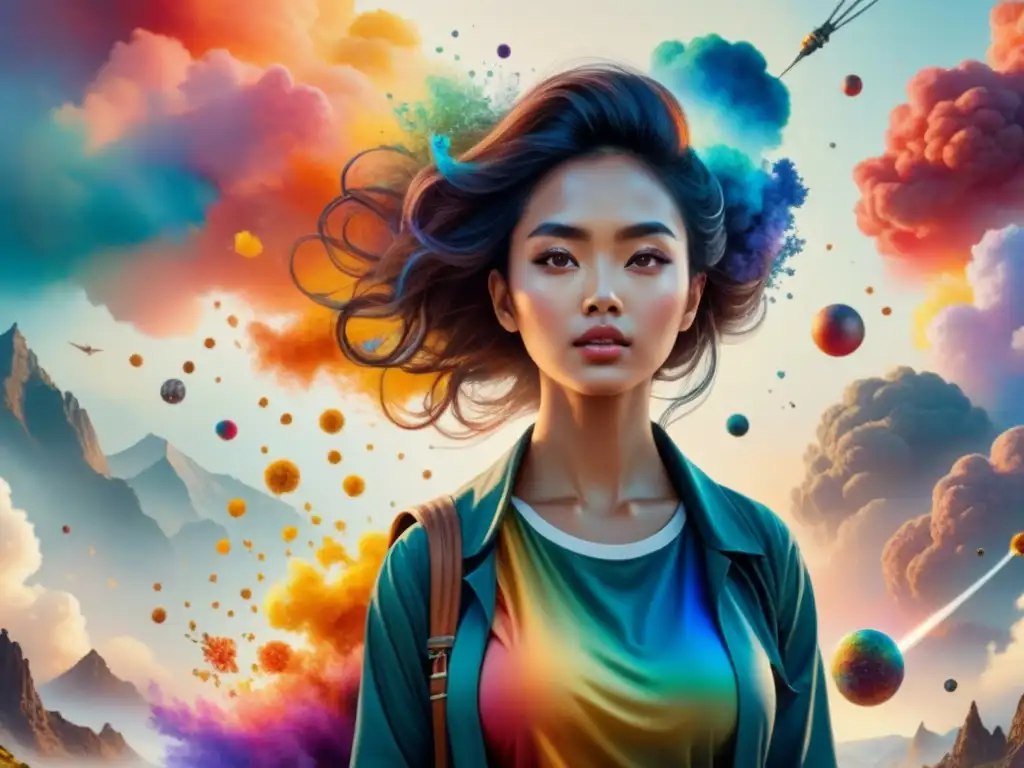 Arte y ciencia fusionados: exploración visual Una pintura de acuarela que fusiona arte y ciencia en una intrincada intersección que invita a explorar nuevas dimensiones creativas