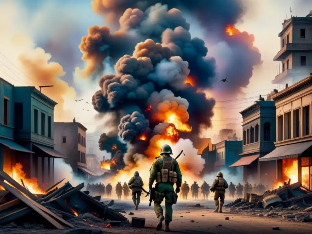 Pintura acuarela caótica, testimonio de guerra