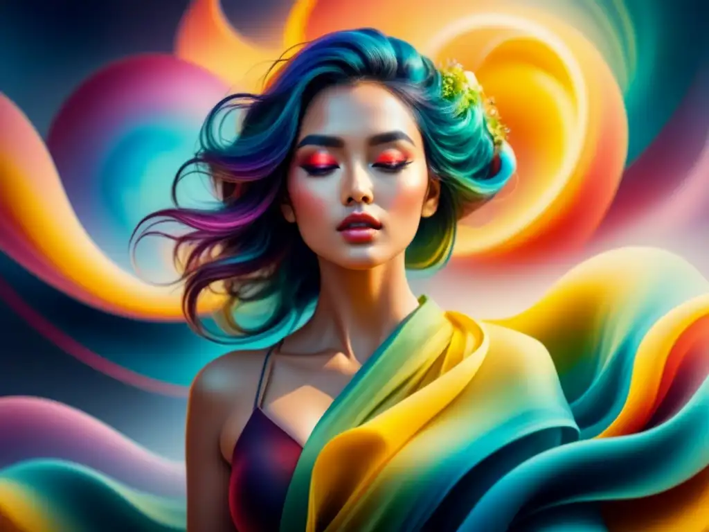 Pintura acuarela detallada en 8k, colores vibrantes crean sinestesia del color en Kandinsky