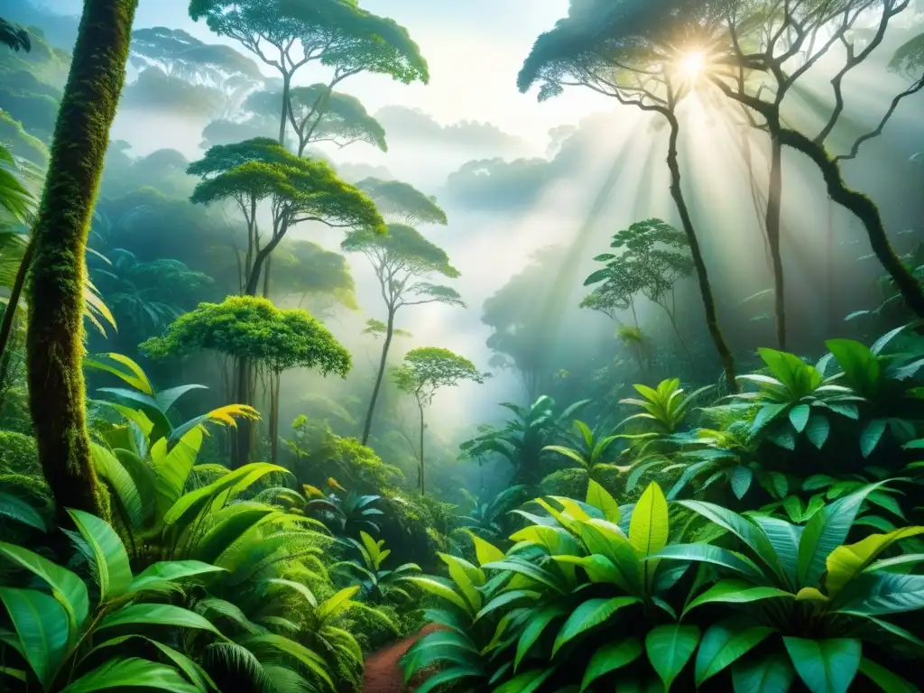 Pintura acuarela de selva vibrante, promoviendo conciencia ambiental