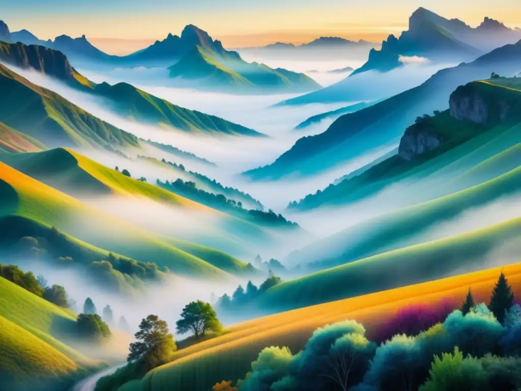 Pintura acuarela vibrante evocando movimiento y emoción