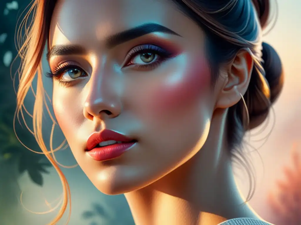 Retrato acuarela detallado de un rostro en perfil