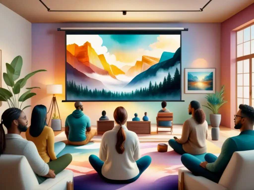 Una sesión de arte terapia con beneficios de la cineterapia en un ambiente sereno y creativo