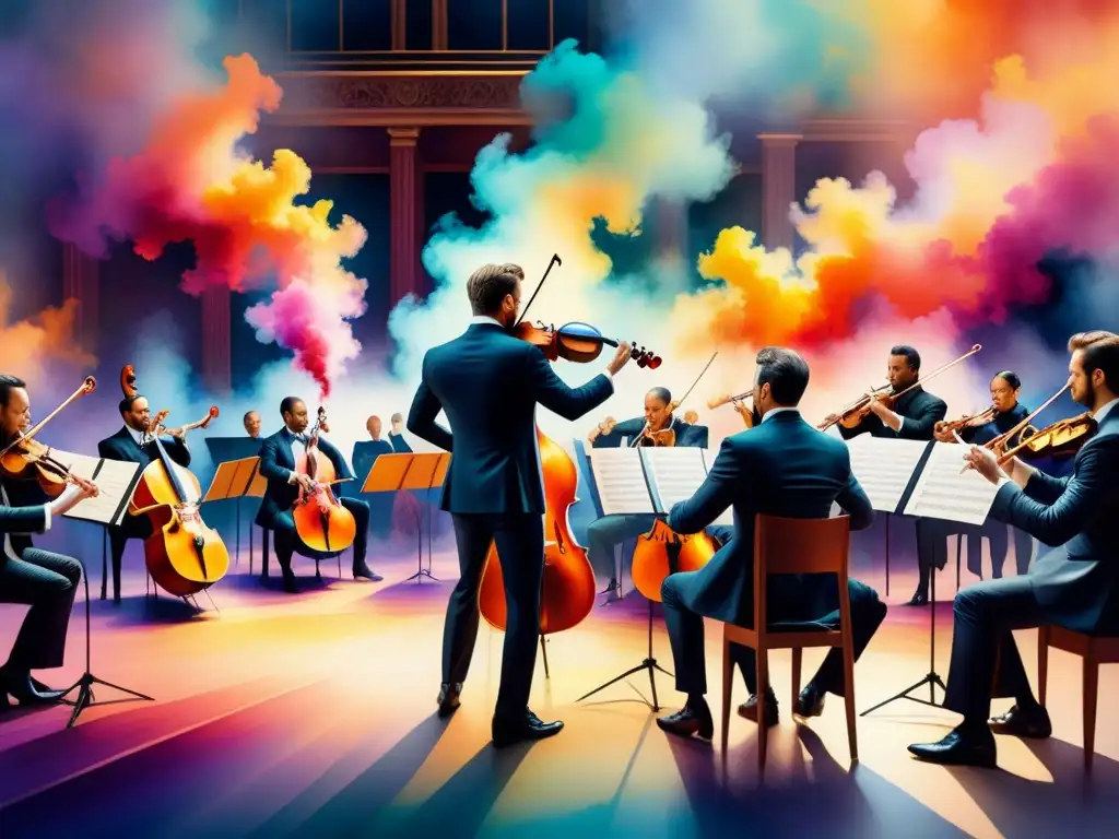 Una sinfonía de colores y emociones en una orquesta vibrante