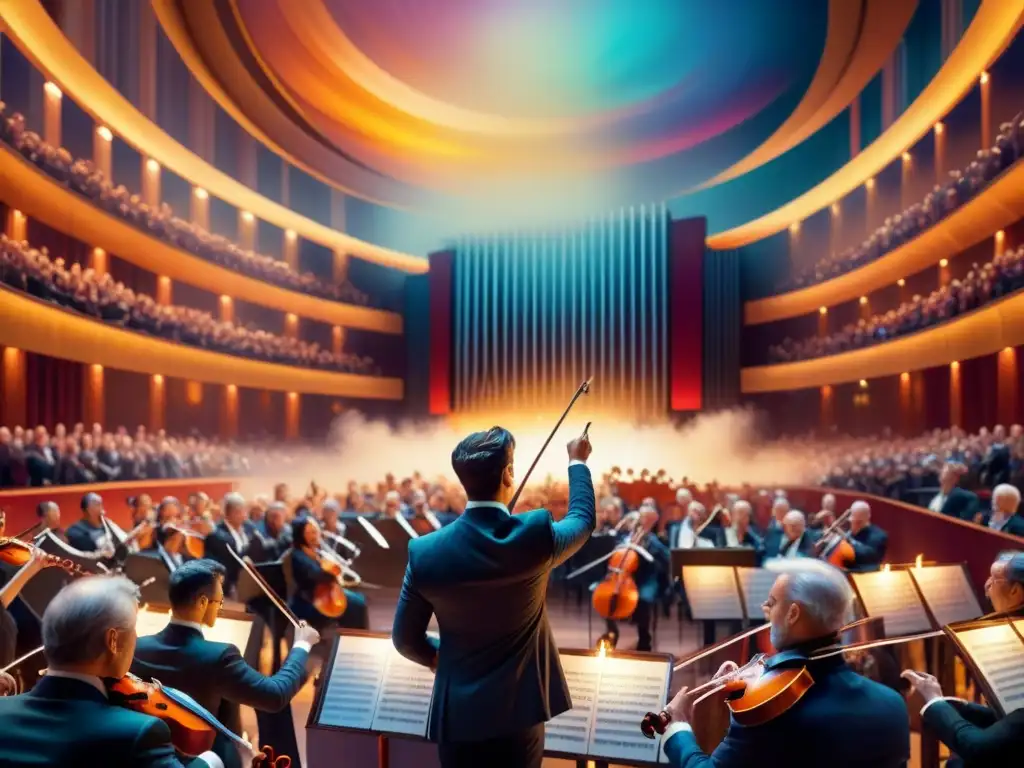 Una sinfonía vibrante fusiona música y artes visuales en un majestuoso auditorio