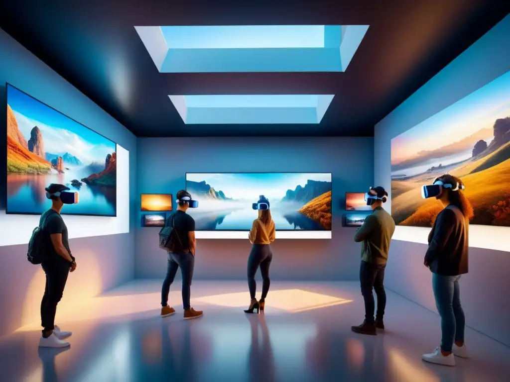 Sumérgete en una galería de arte futurista con realidad virtual en arte visual