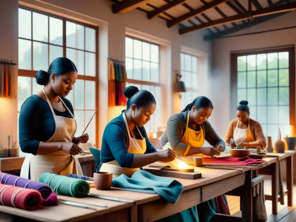 Un taller de arte textil para principiantes, lleno de creatividad y colorido con telas y herramientas