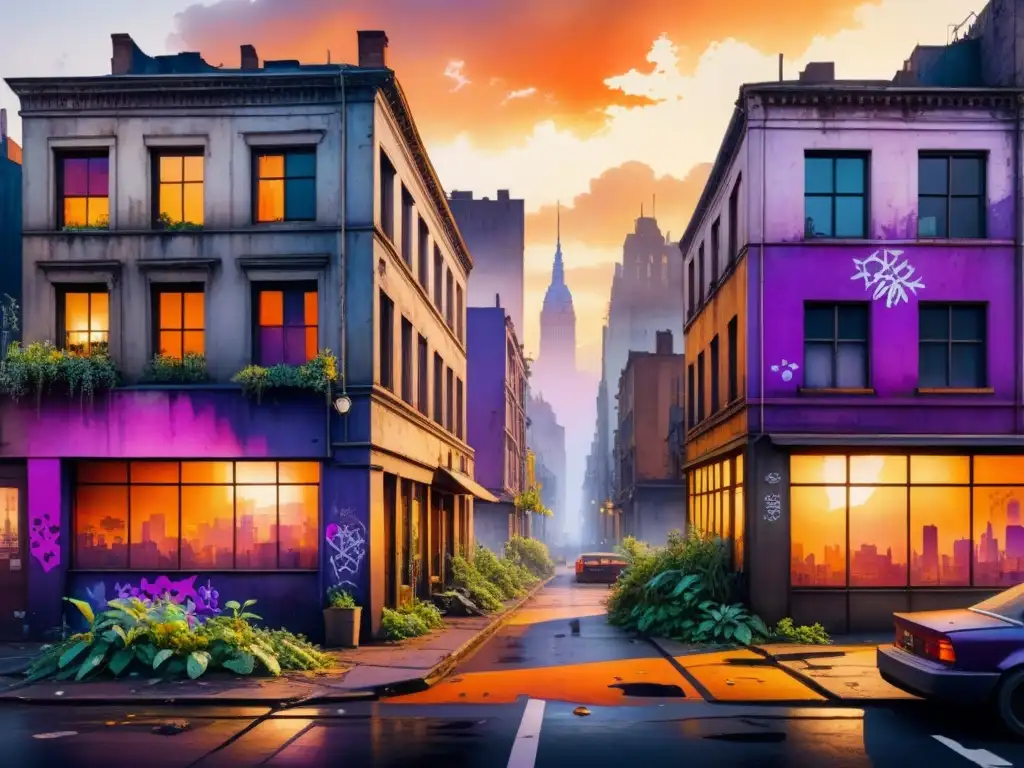 Fotografía urbana que retrata la belleza decadente de un paisaje urbano en descomposición al anochecer