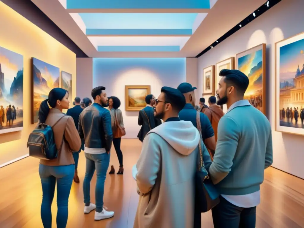Exposición de arte diverso y conversaciones sobre NFTs Vibrante galería de arte: intersección entre el comercio de arte, NFT, criptomonedas y diversidad