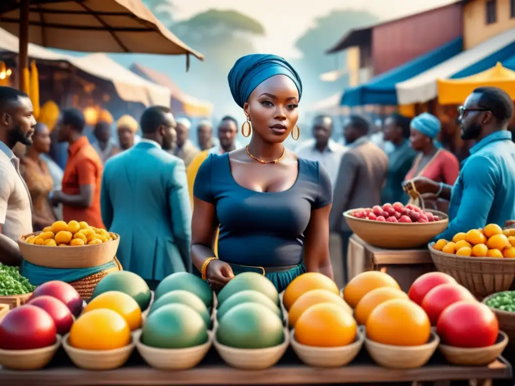 Vibrante mercado africano: Ascenso arte africano en subastas globales con detalles y colores inspiradores