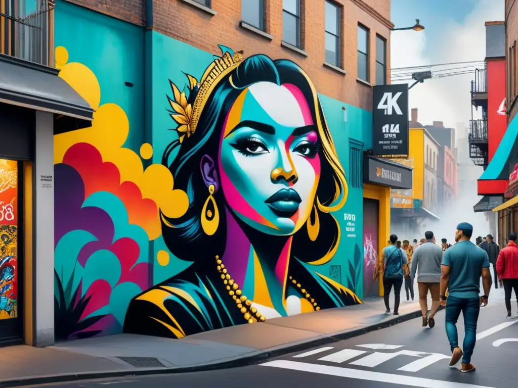 Un vibrante mural de arte callejero muestra la diversidad cultural e impacto en la identidad de las ciudades